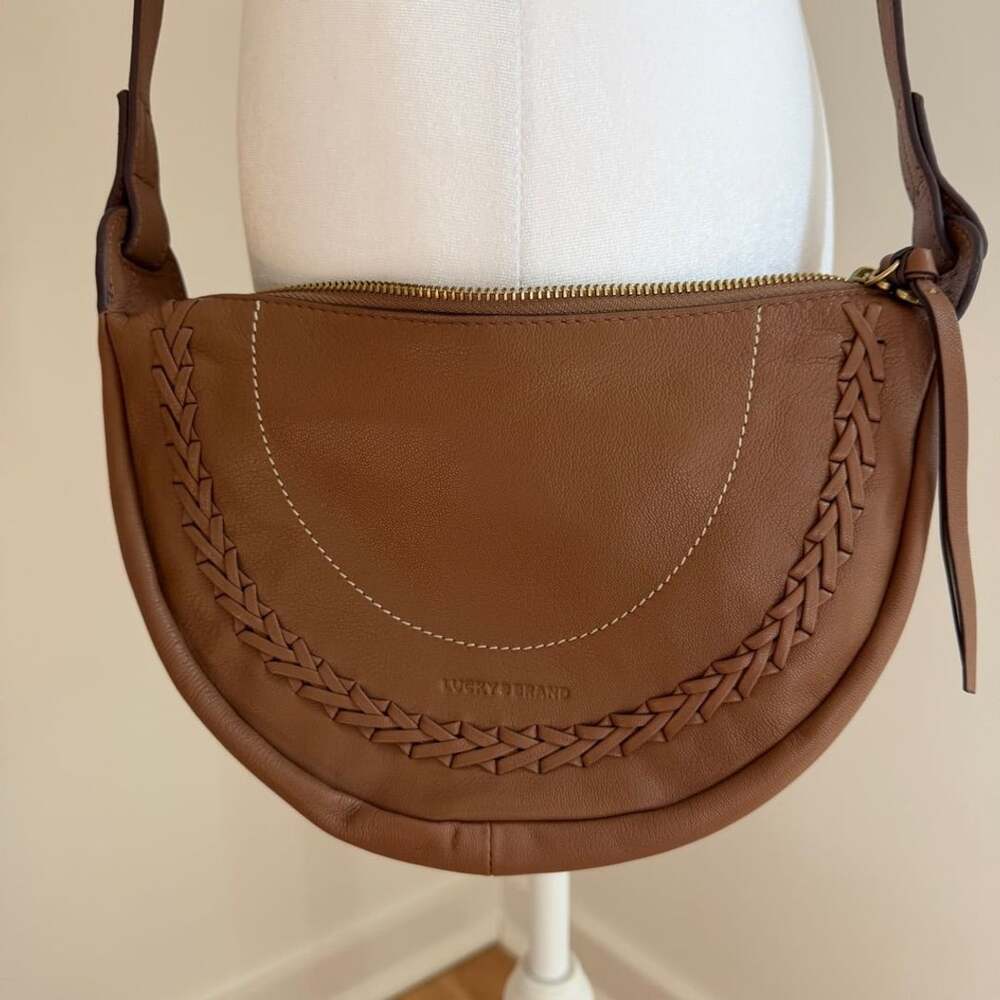 Lucky Brand Brown Leather Saddle Crossbody Bag